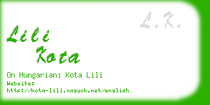 lili kota business card